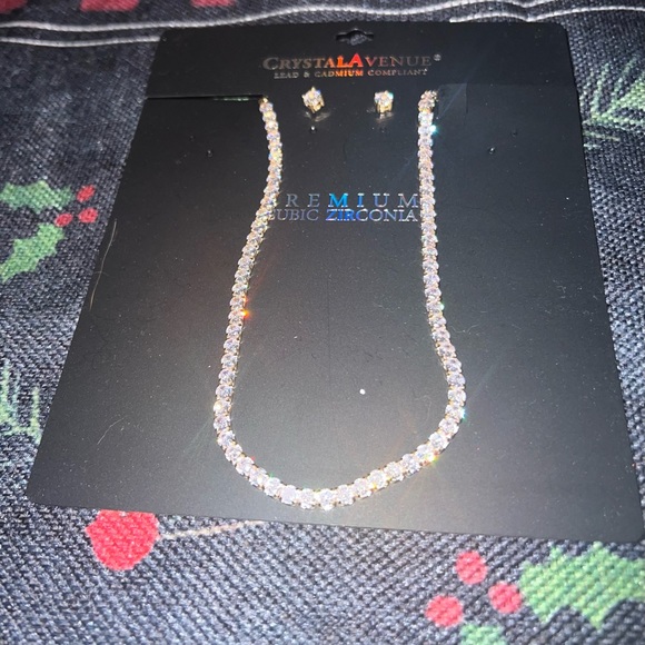 Premium Cubic Zirconia Necklace and Earrings - NWOT - Picture 7 of 12